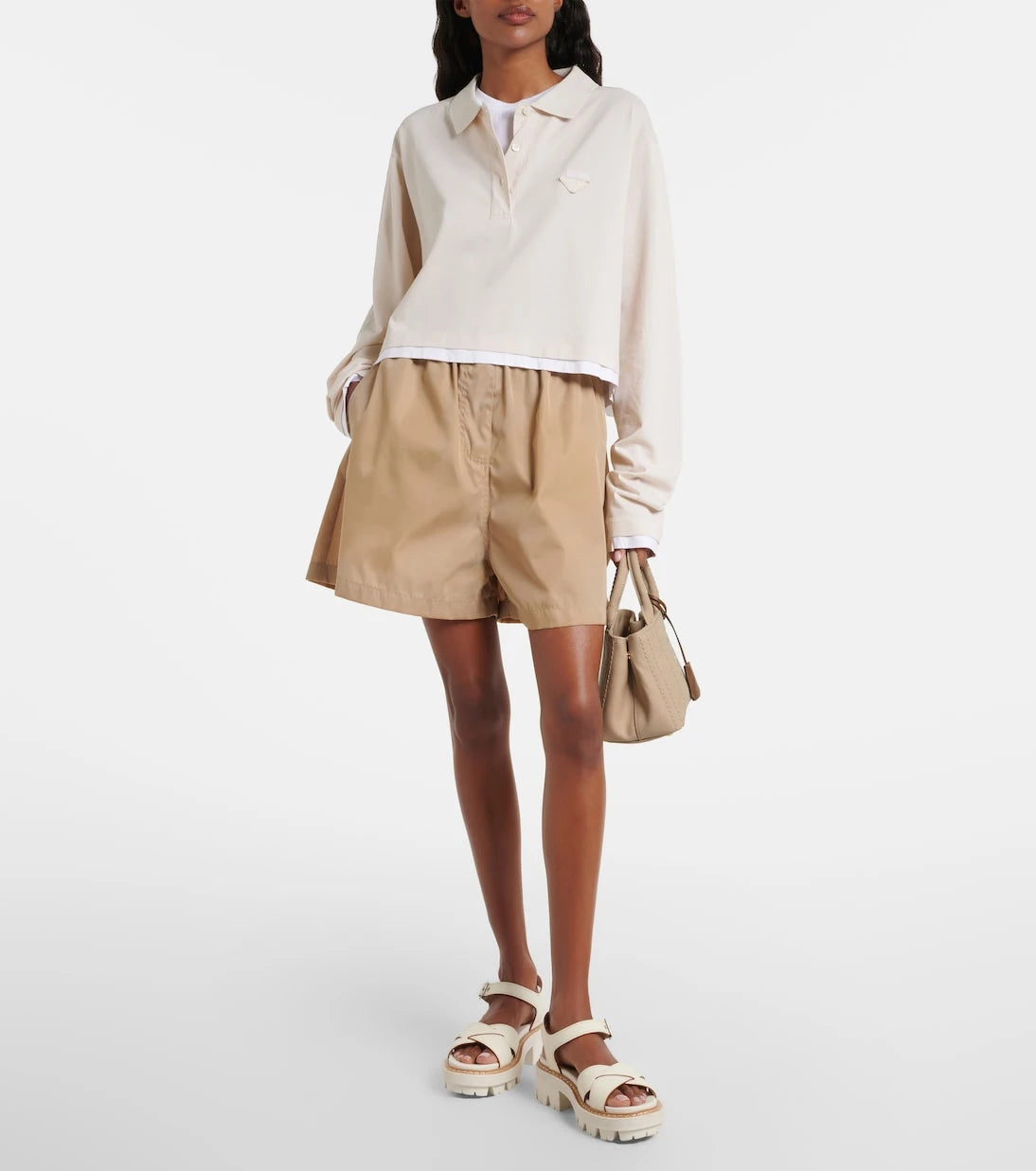 Prada - Prada Jardinière cotton canvas top-handle
