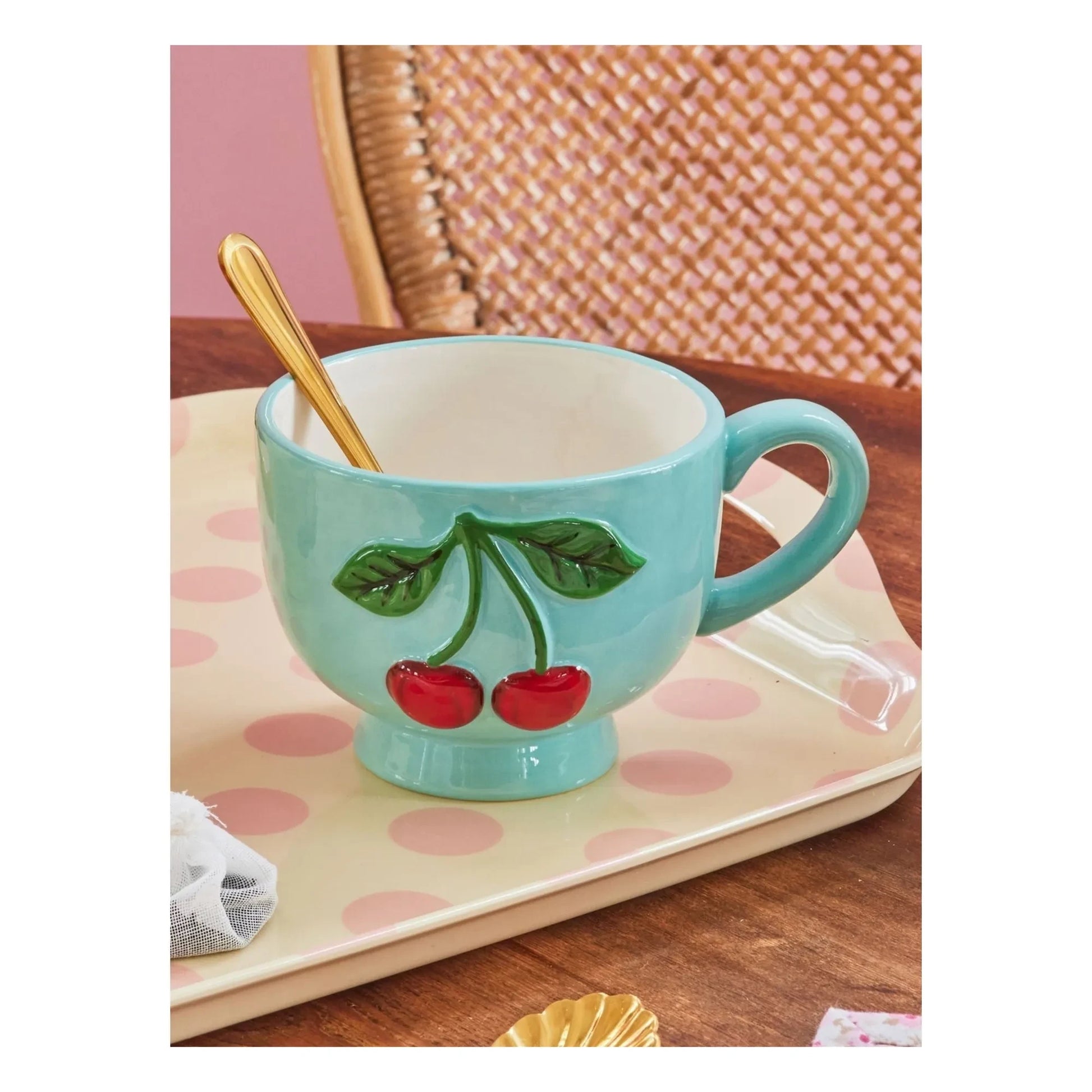 Rice - Ceramic mug Cerise | Blue
