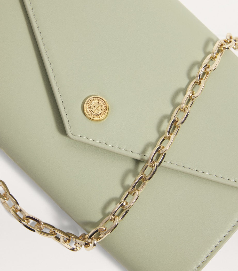Green Smooth Leather Chain Wallet