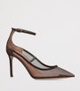 Brown Mesh Love Affair Pumps 80