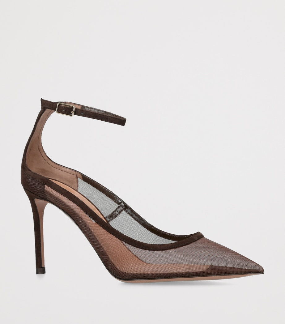Brown Mesh Love Affair Pumps 80