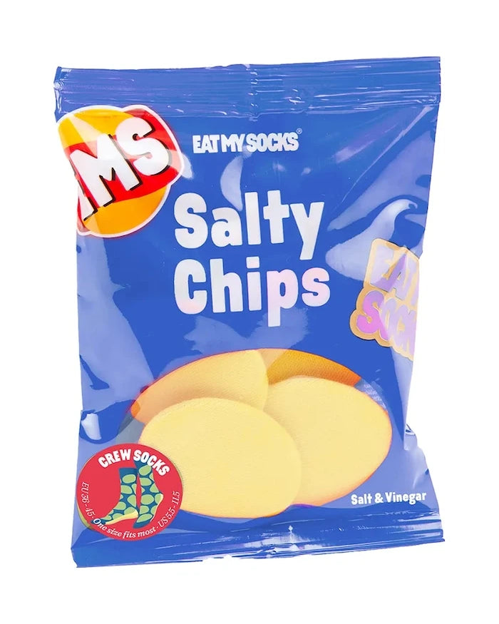Eat My Socks Salty Chips Mavi Çocuk Çorapları