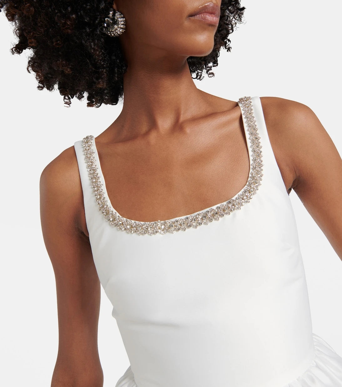 Self-Portrait - Crystal-embellished taffetta minidress