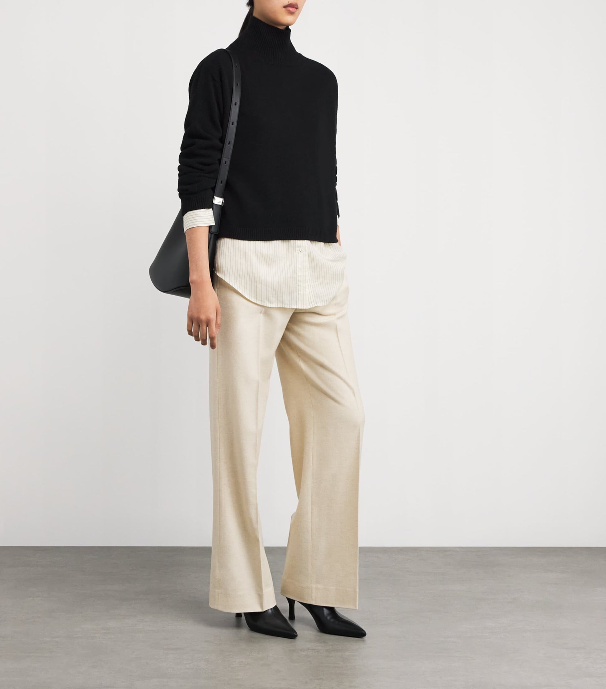 Black Wool-Cashmere Rollneck Sweater