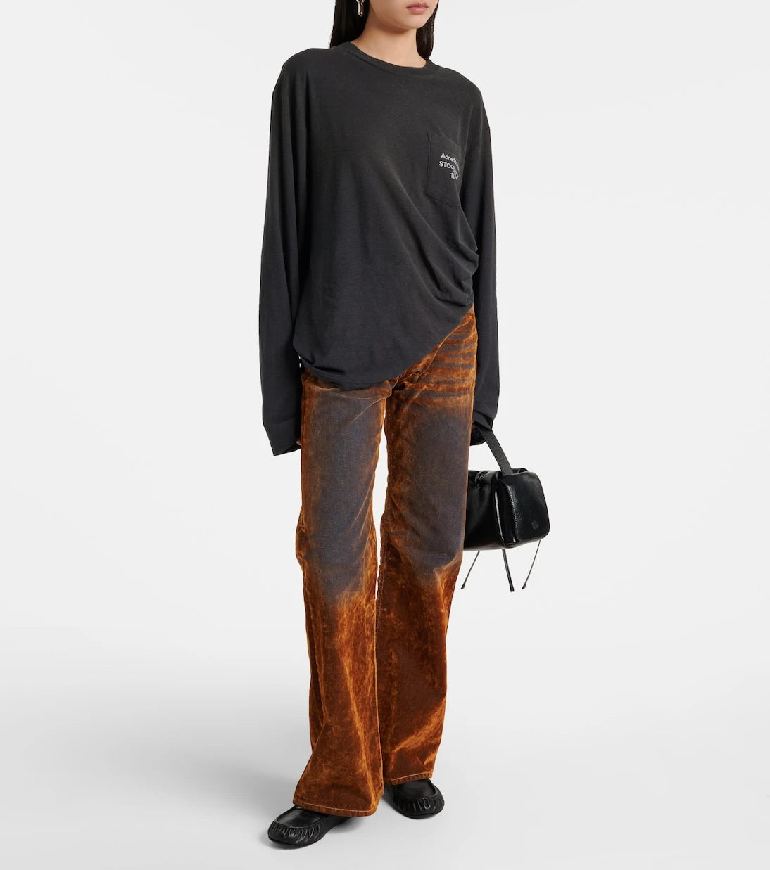 Acne Studios - Logo cotton and hemp jersey top