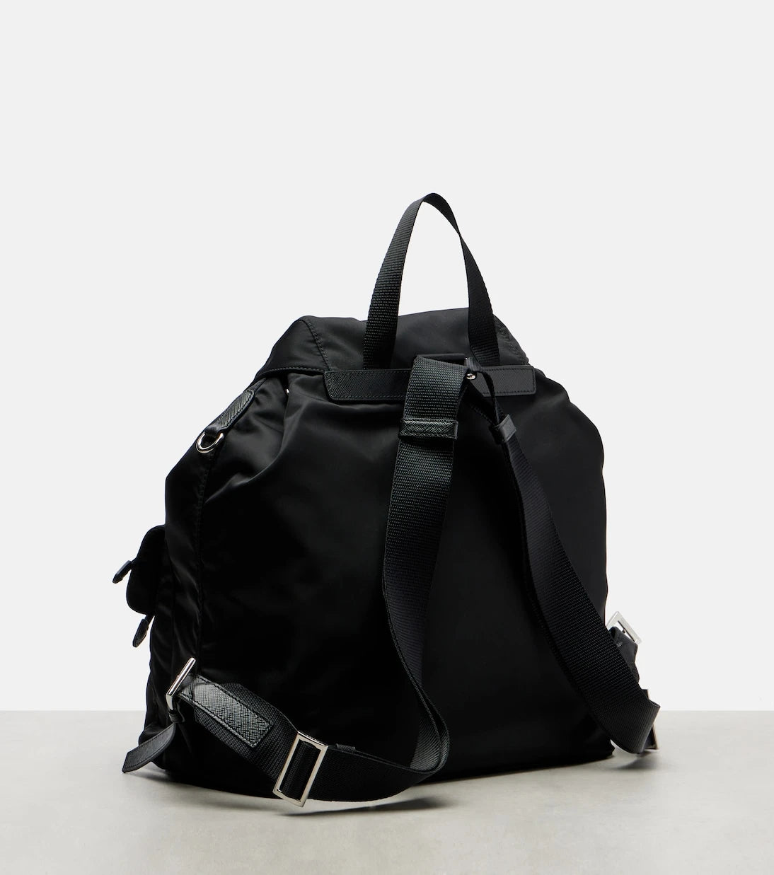 Prada - Re-Nylon Medium leather-trimmed backpack