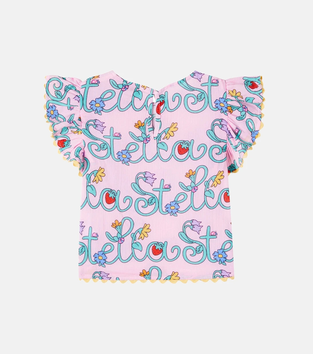 Stella McCartney Kids - Logo ruffled cotton top