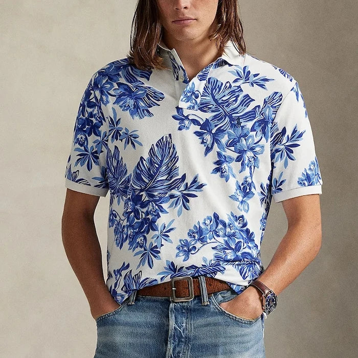 Памучна тениска с яка Polo Ralph Lauren