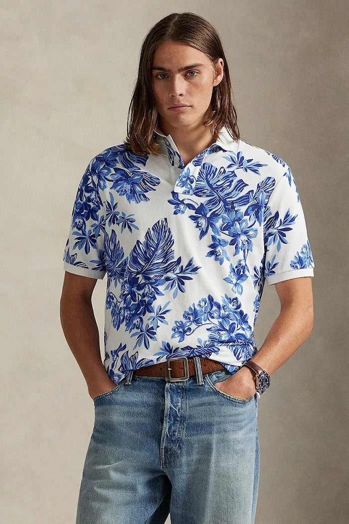 Памучна тениска с яка Polo Ralph Lauren