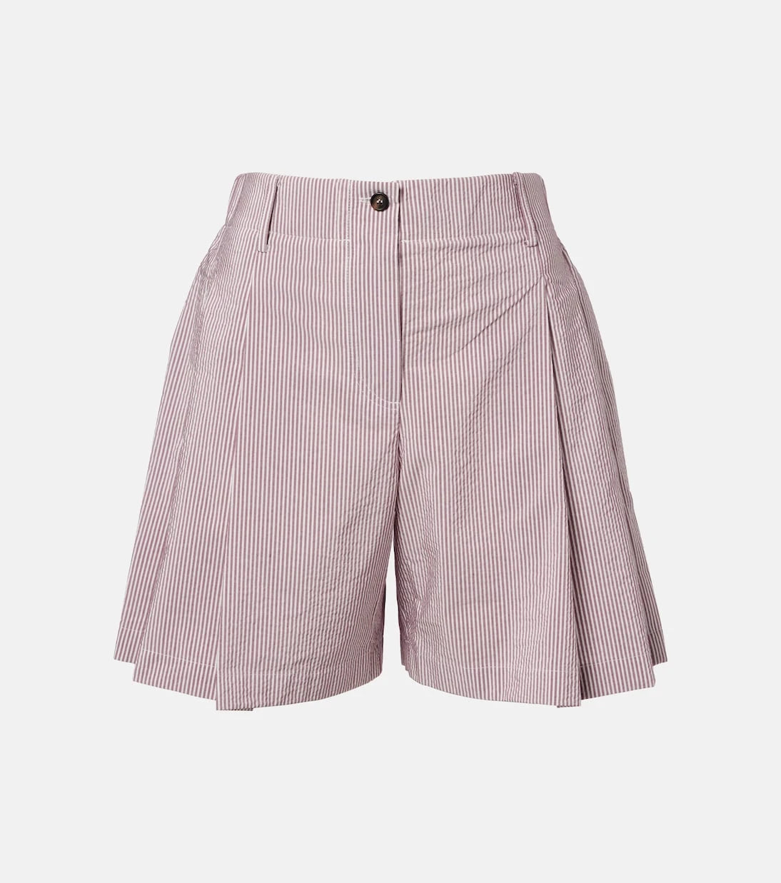 Brunello Cucinelli - Striped cotton-blend Bermuda shorts