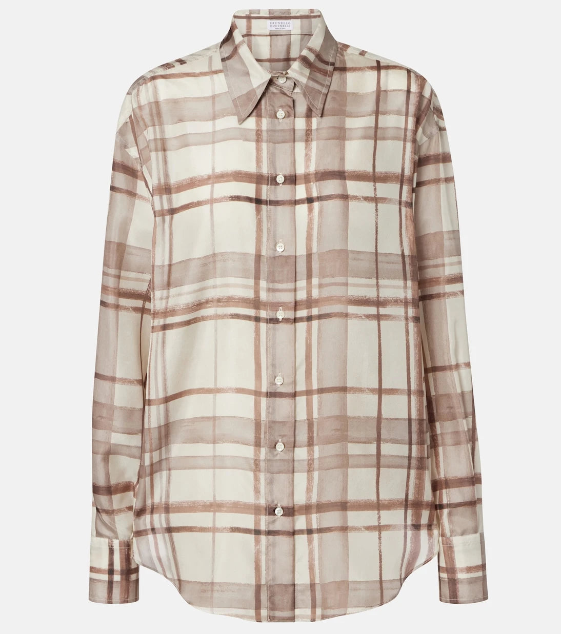 Brunello Cucinelli - Checked silk shirt