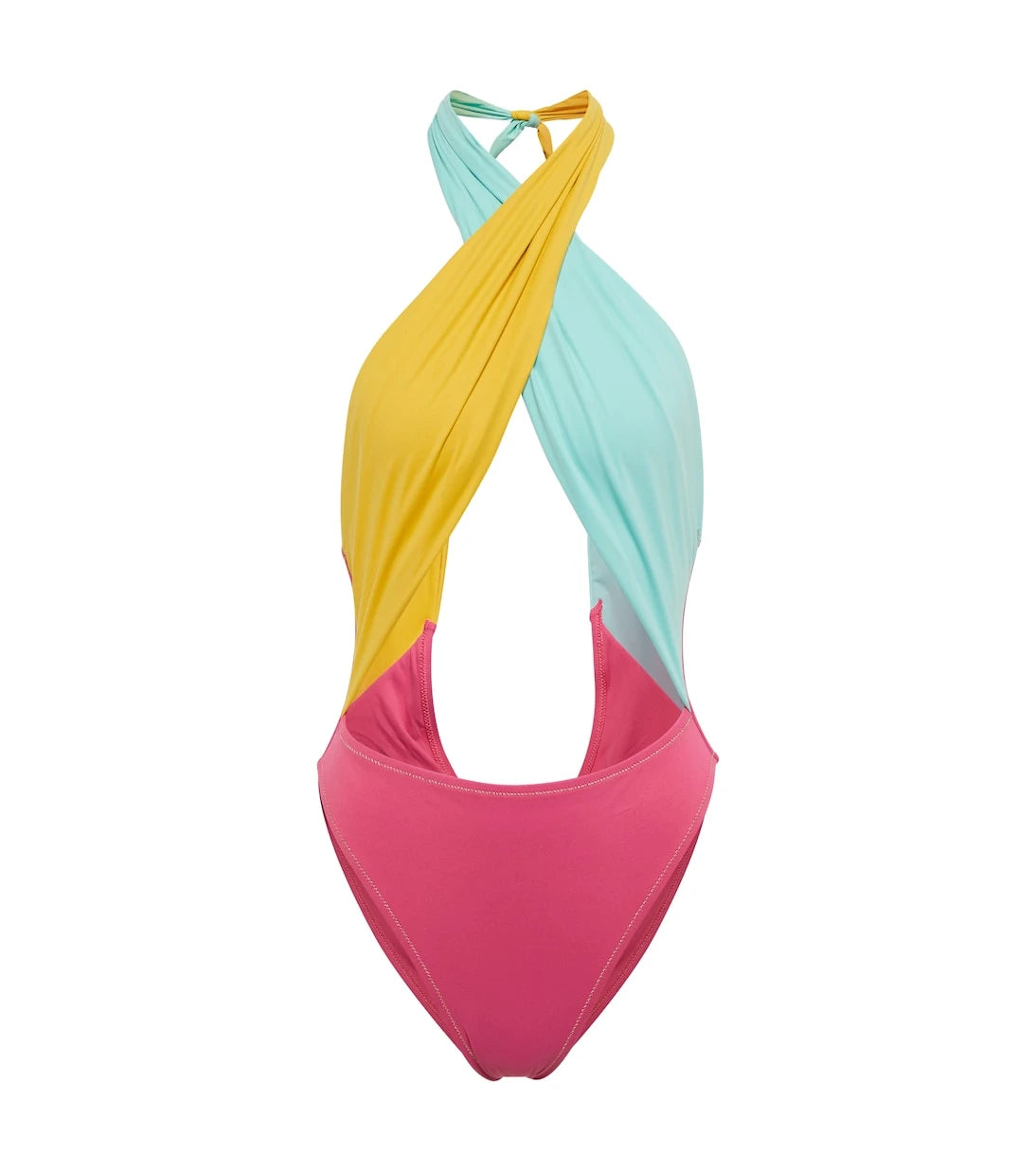 Reina Olga - Colorblocked cutout swimsuit