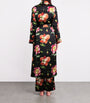 Black Silk Floral Robe