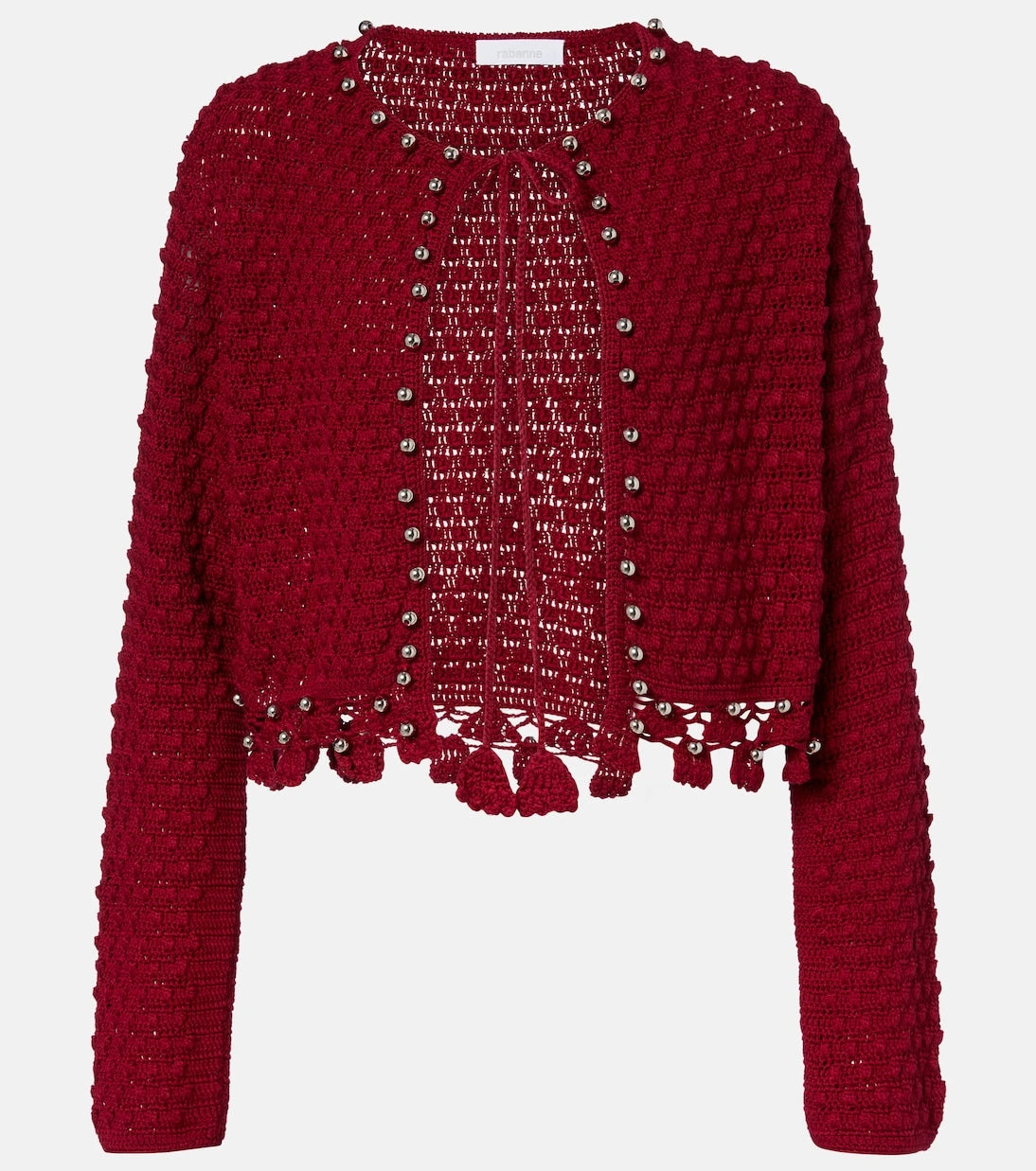 Rabanne - Studded crochet cotton cardigan