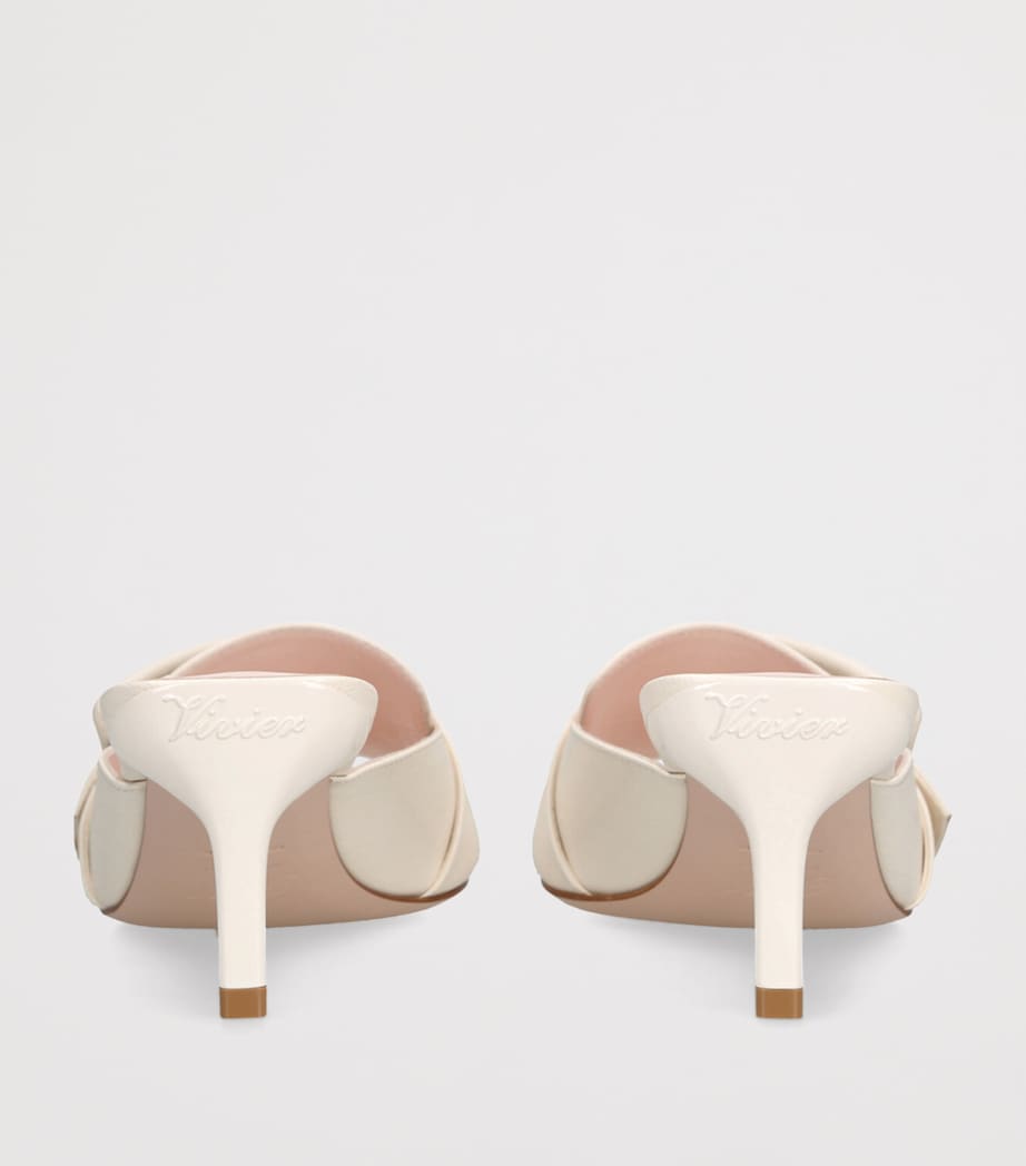 Roger Vivier Ivory Leather Viv’ Canard Heeled Mules 55