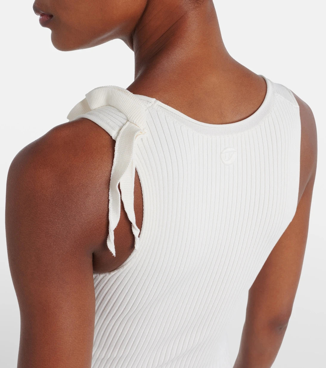Coperni - Floral-appliqué ribbed-knit maxi dress