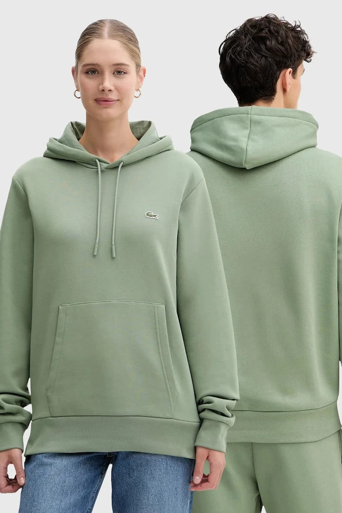 Pamuklu kapüşonlu Lacoste sweatshirt