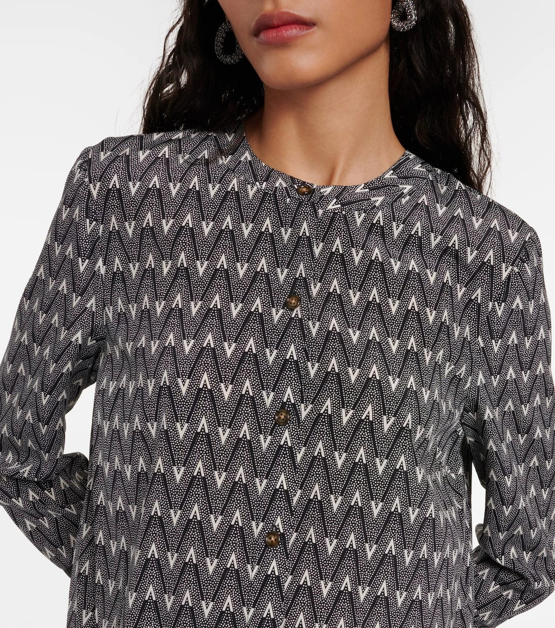 Veronica Beard - Acacia logo silk-blend blouse