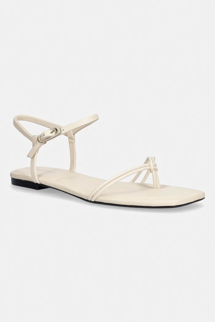 Calvin Klein Kadın Sandalet SQUARE FLAT SANDAL STRAP LTH