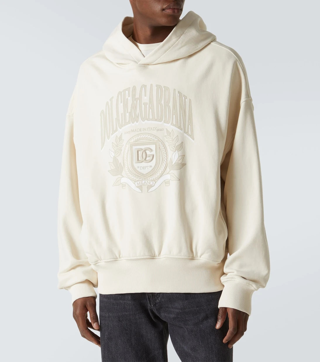 Dolce&Gabbana - Embroidered cotton jersey hoodie
