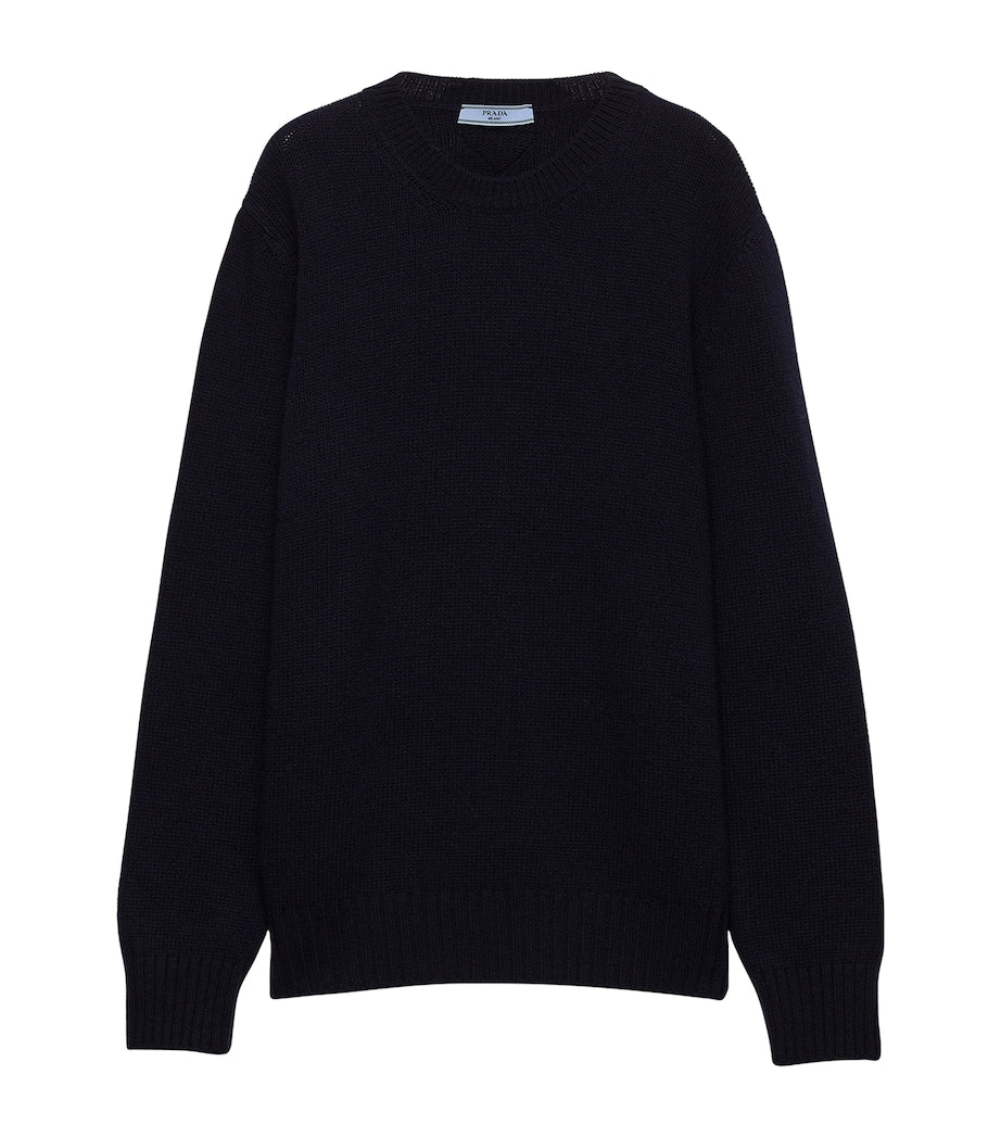 Prada Blue Wool-Cashmere Sweatshirt