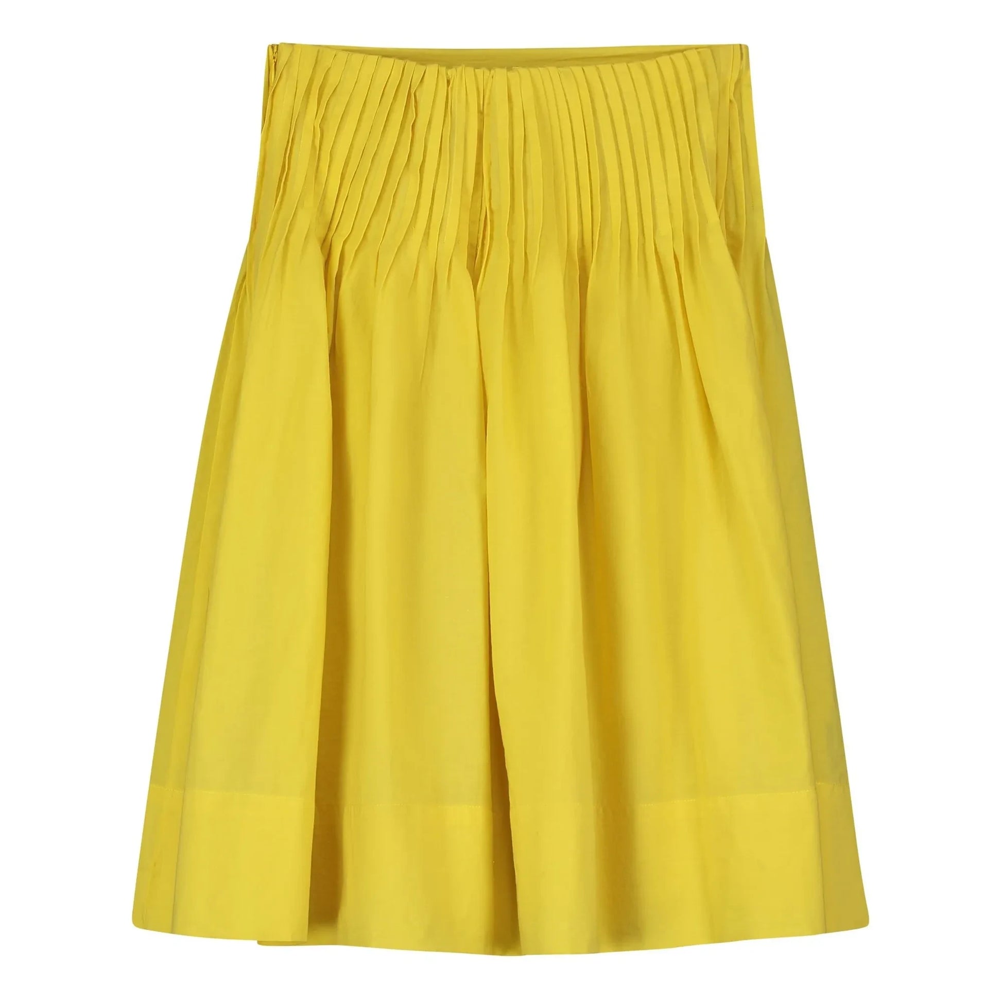 Tangerine - Pleated midi skirt | Yellow