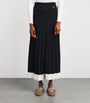 Contrast-Trim Knitted Maxi Skirt NAVY BLUE