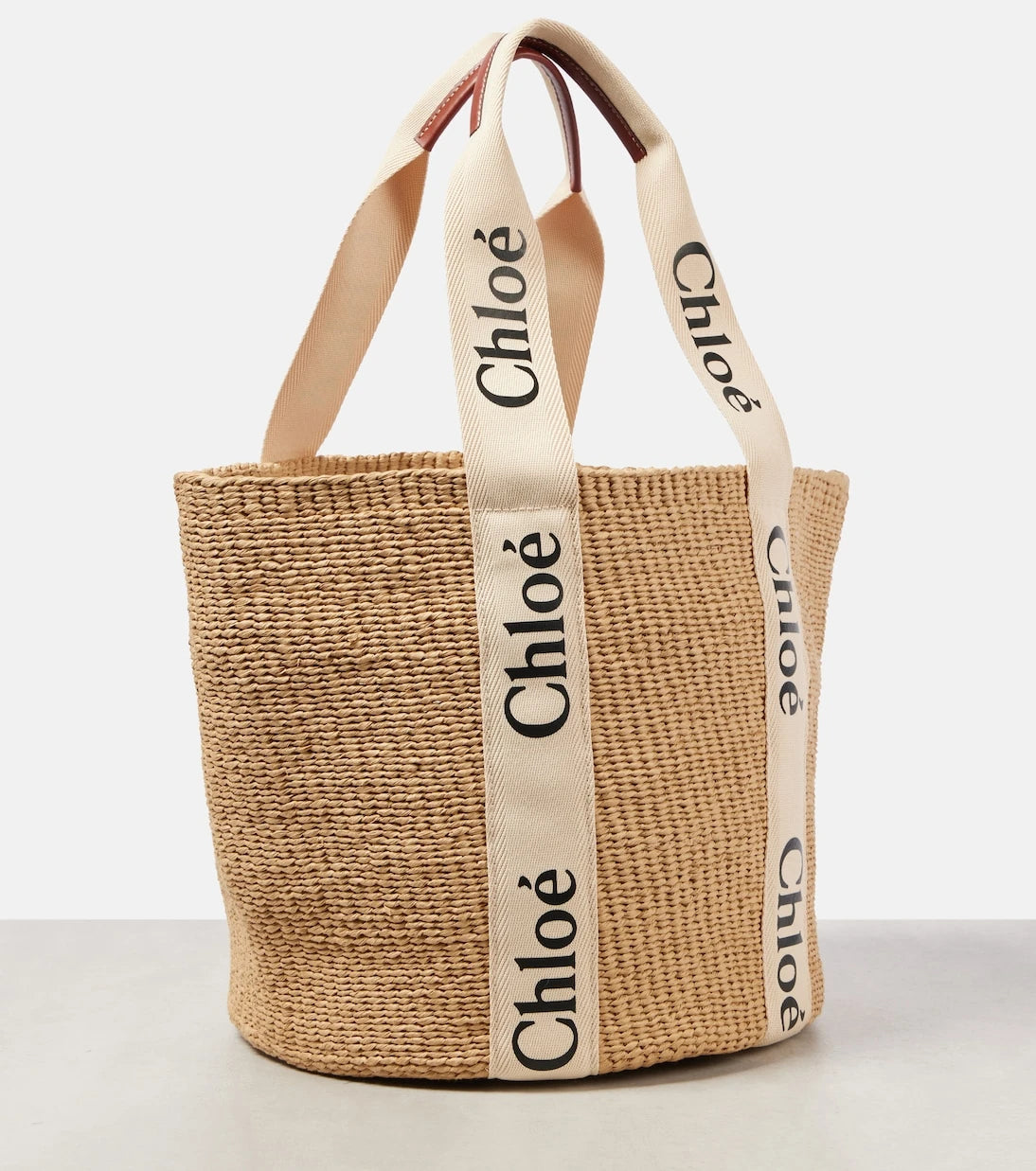 Chloé - x Mifuko Woody Geniş rafya çanta