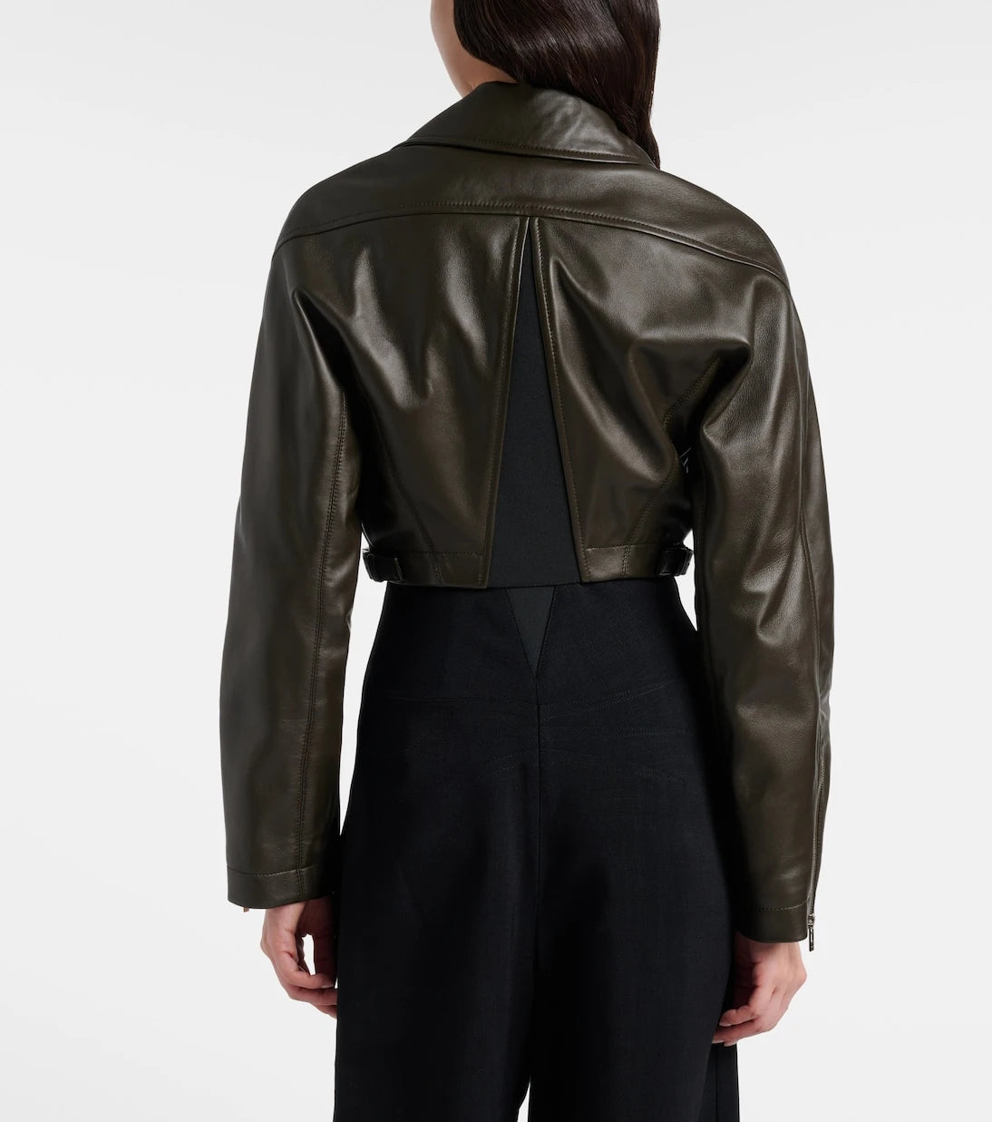 Alaïa - Cropped leather biker jacket
