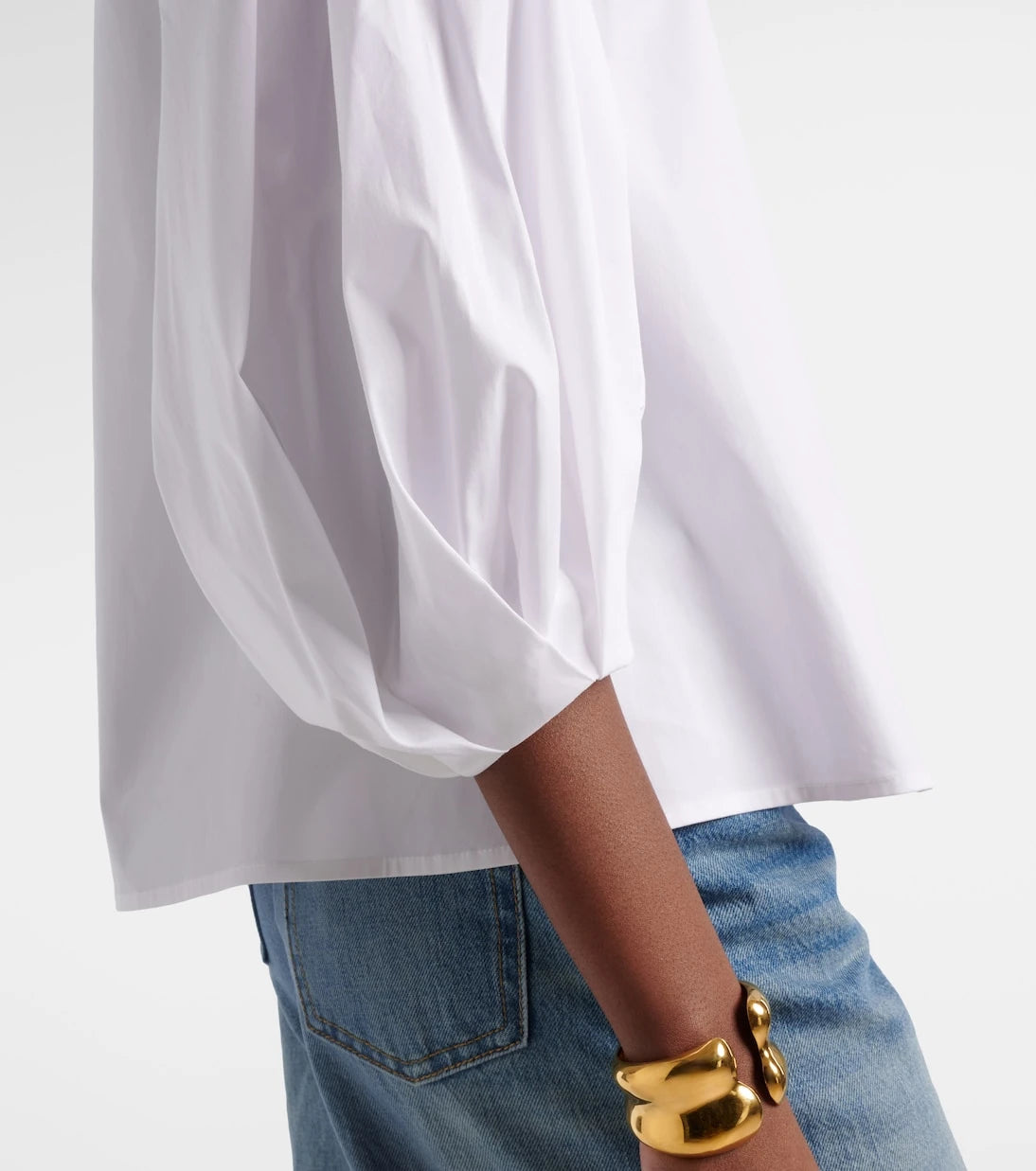 Carolina Herrera - Floral-appliqué cotton-blend blouse