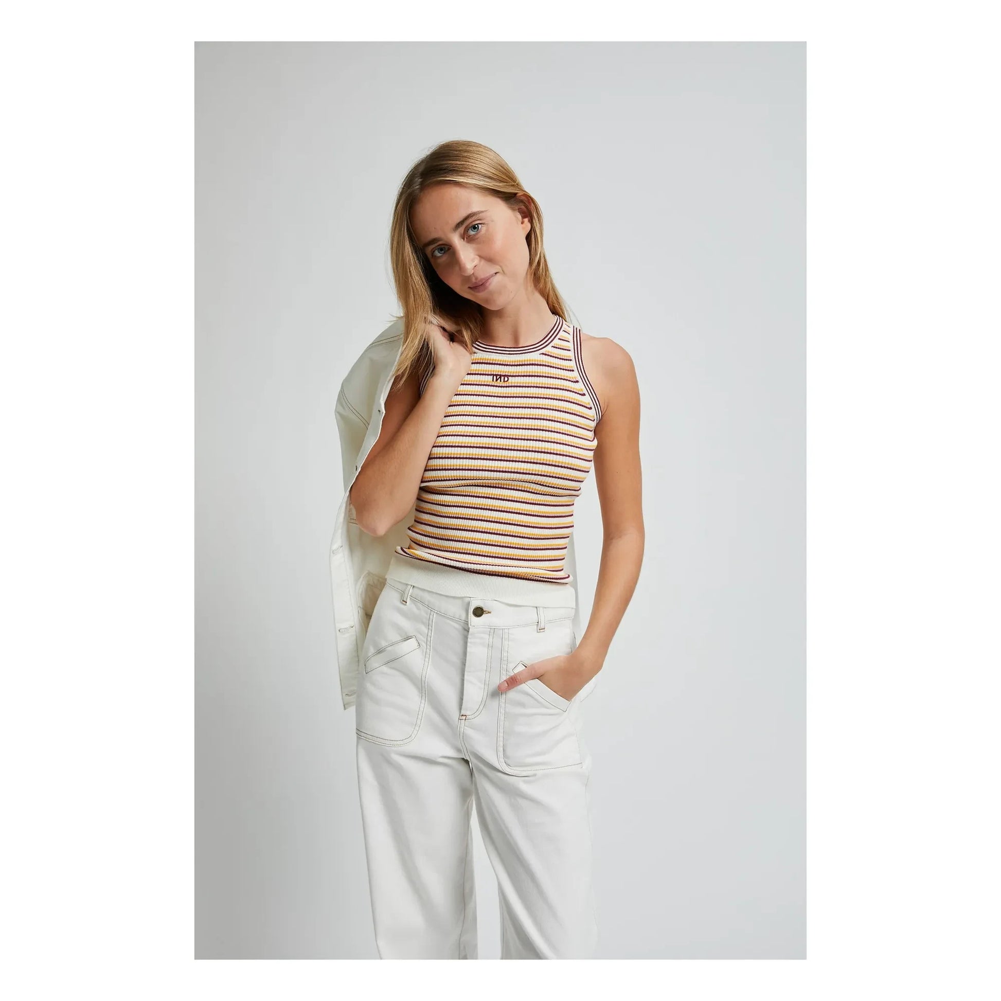 Indee - Venerdi Striped Tank Top | Burgundy