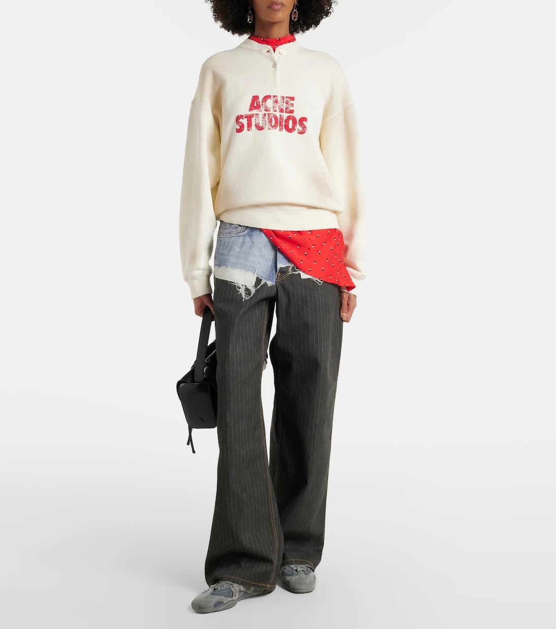 Acne Studios - Logo distressed cotton jersey sweatshirt