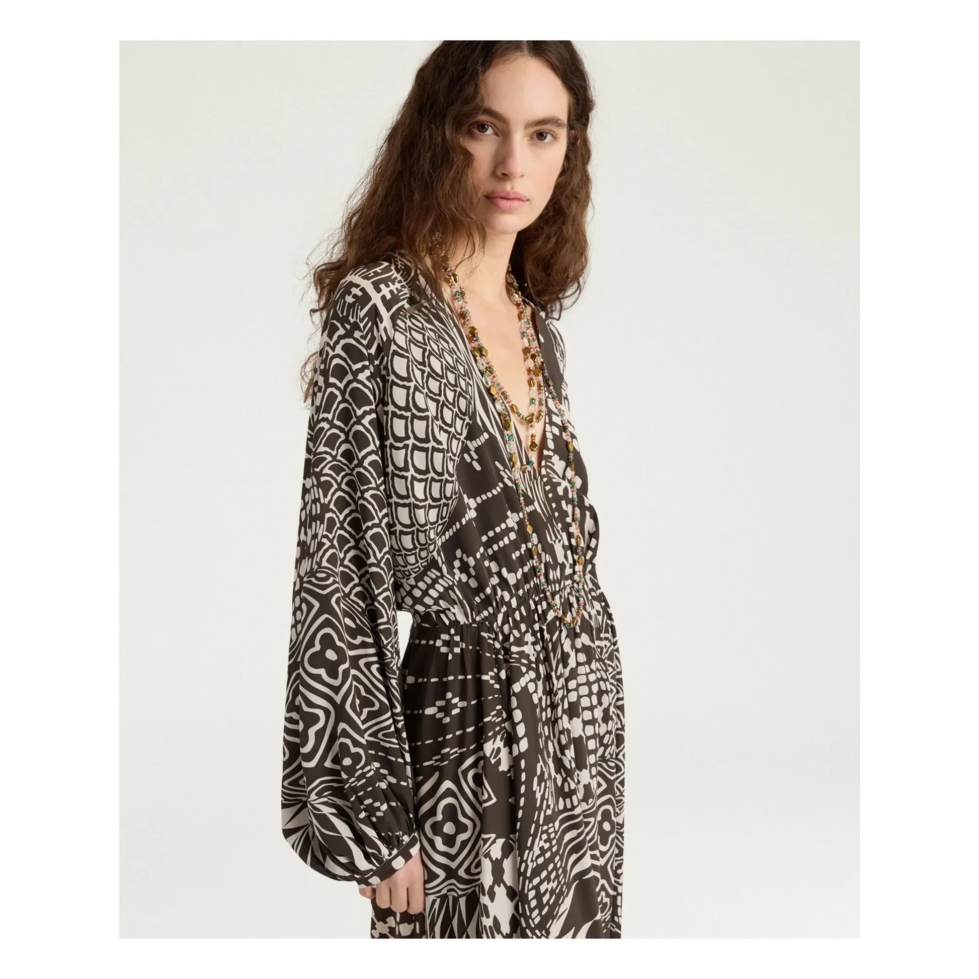 Momoni - Francisco silk dress | Chocolate