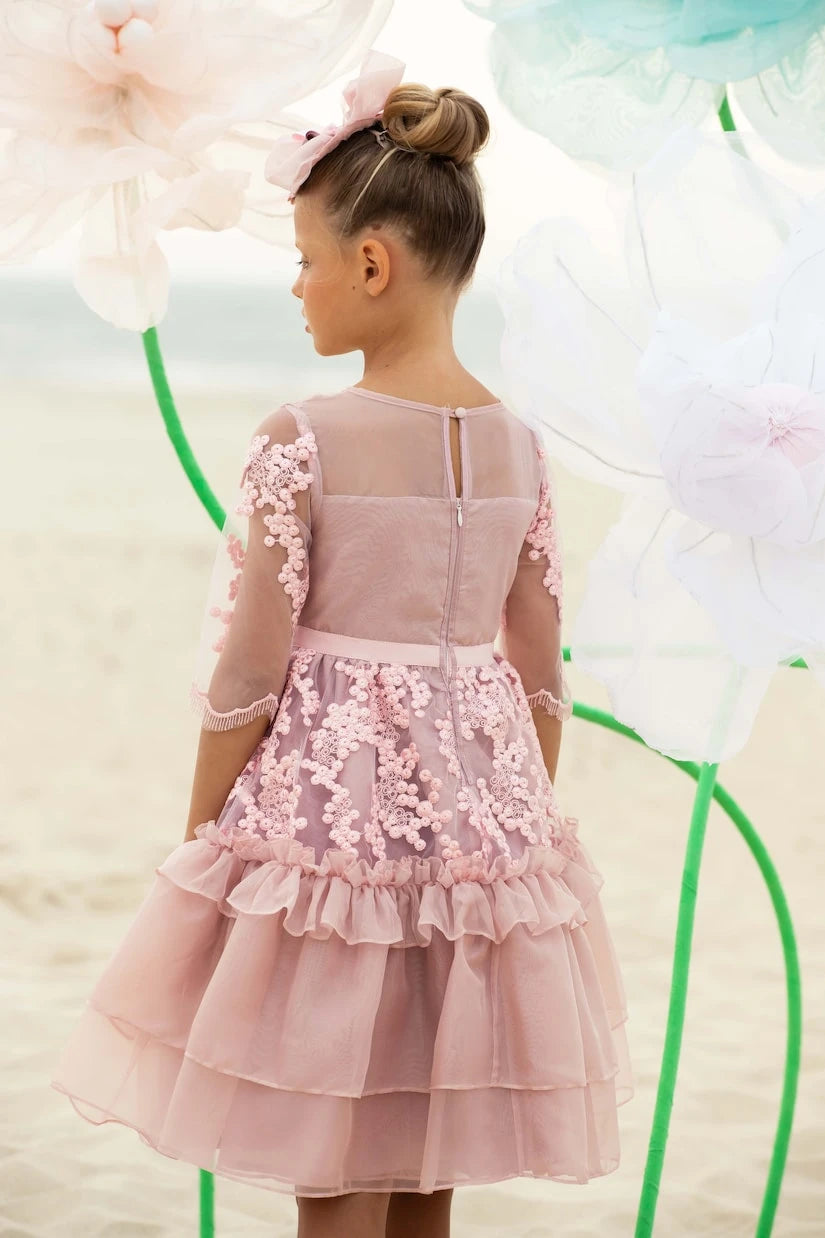 Patachou - Frill-trimmed chiffon dress