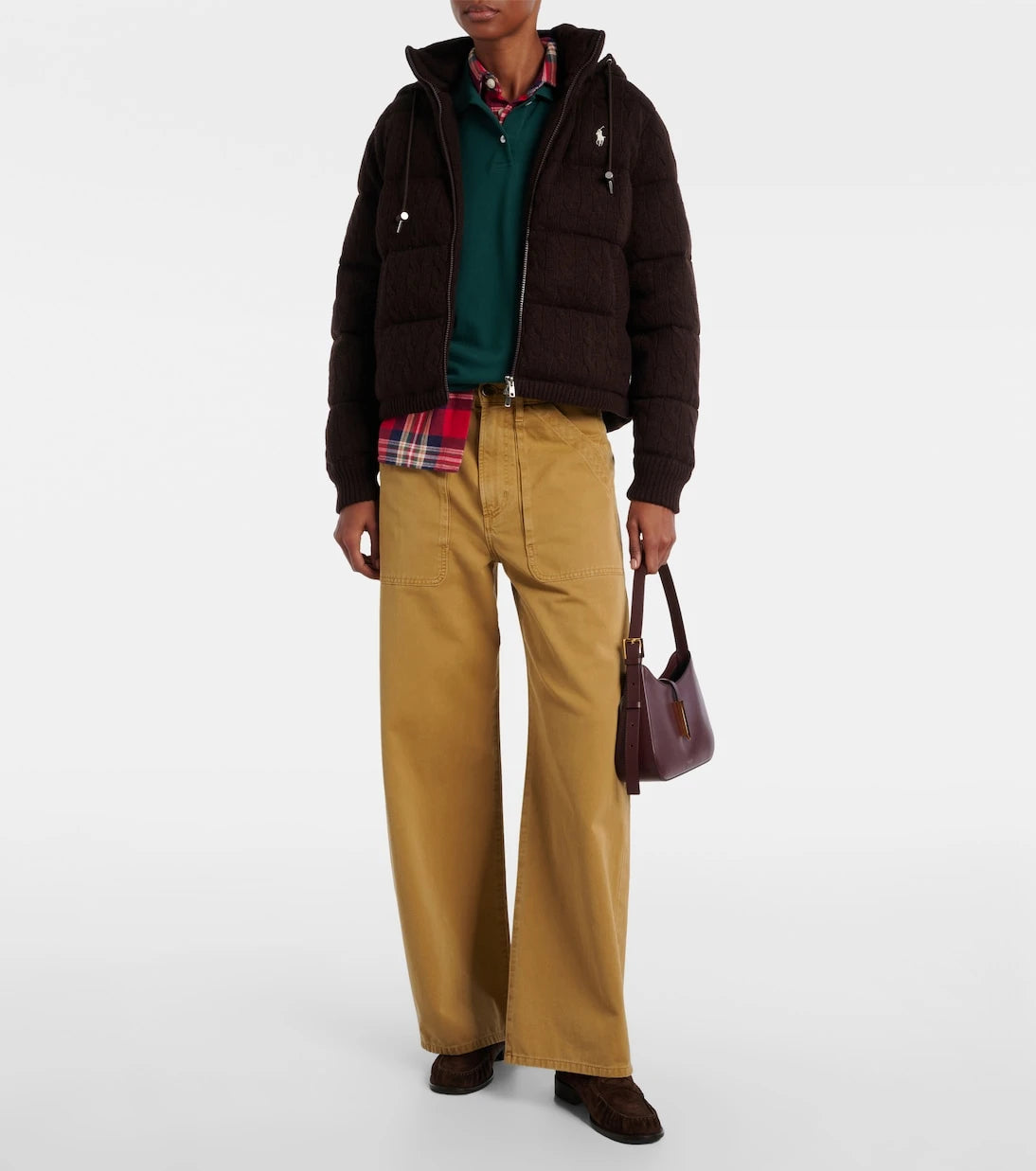Polo Ralph Lauren - سترة بافر من الصوف والكشمير بنمط الكابل