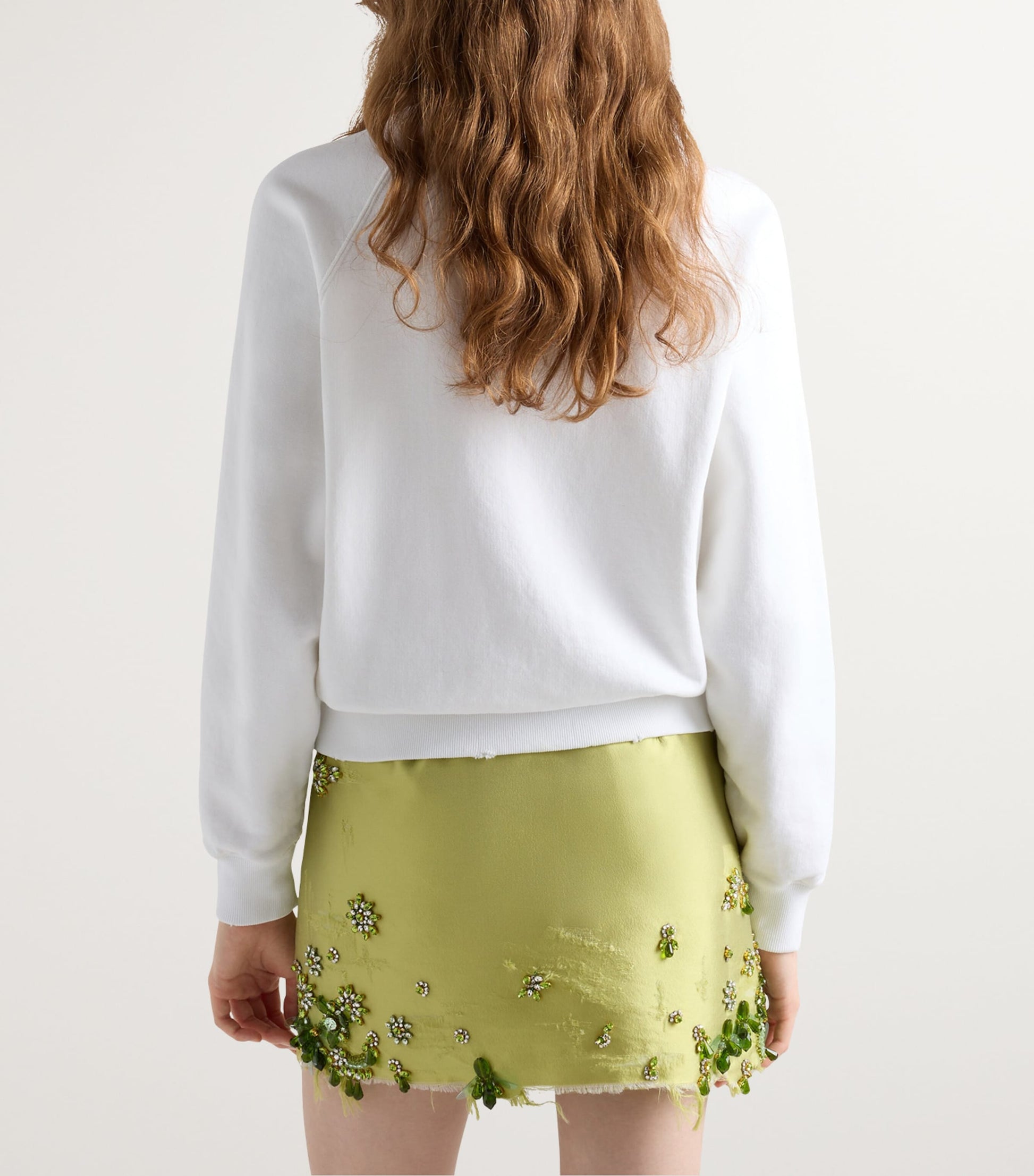 Prada White Cotton Crew-Neck Sweatshirt