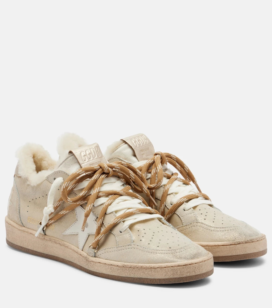 Golden Goose - Ball Star shearling-lined suede sneakers