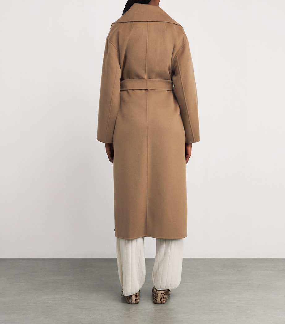 Beige Virgin Wool Silk-Lined Overcoat