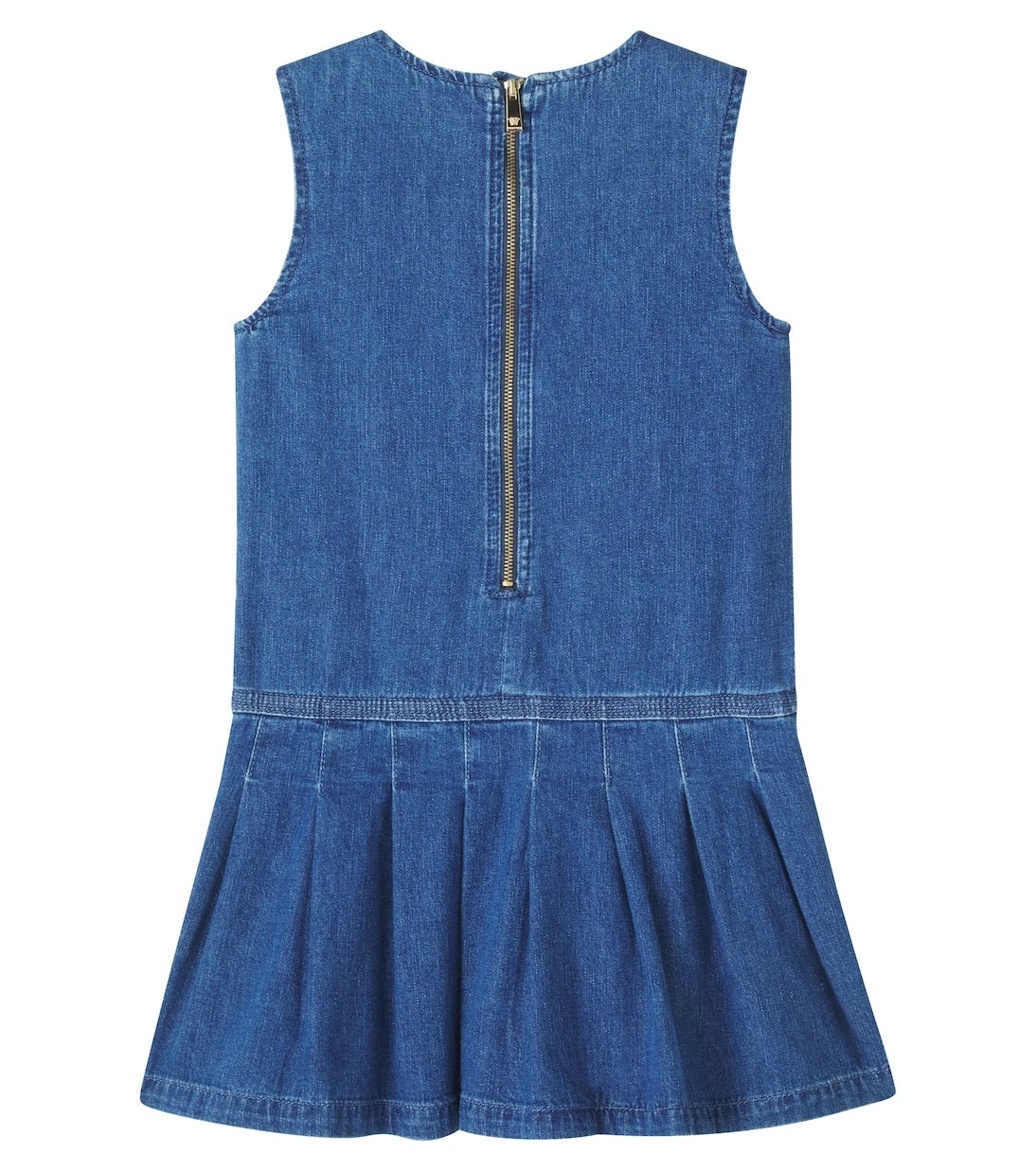 Versace Kids - Pleated cotton denim dress