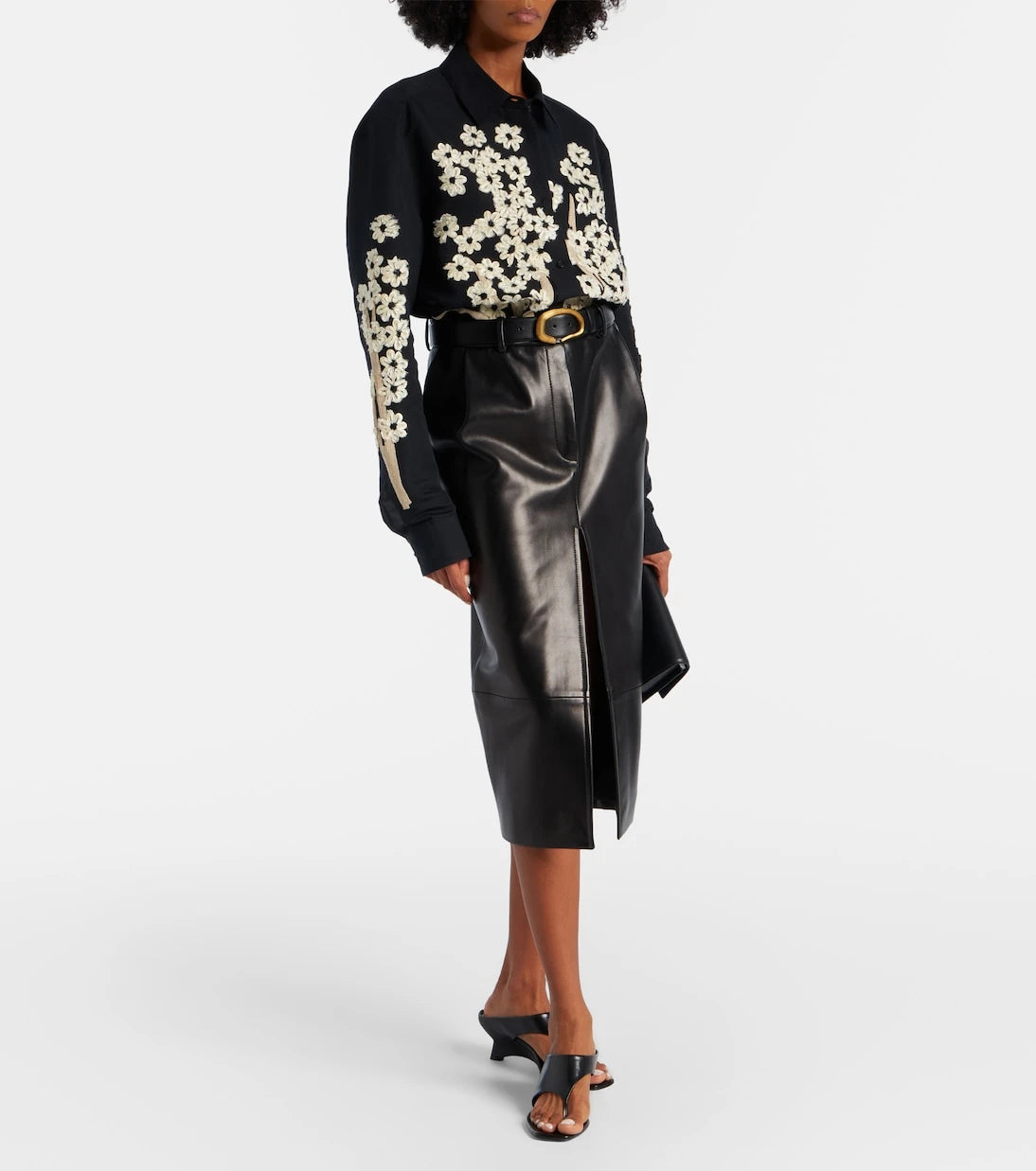 Khaite - Argo embroidered silk and cotton shirt