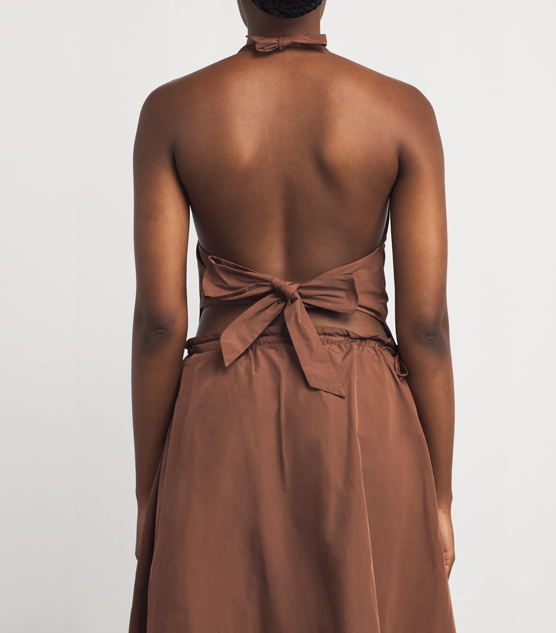 Nadine Mos Brown Draped Bib Top