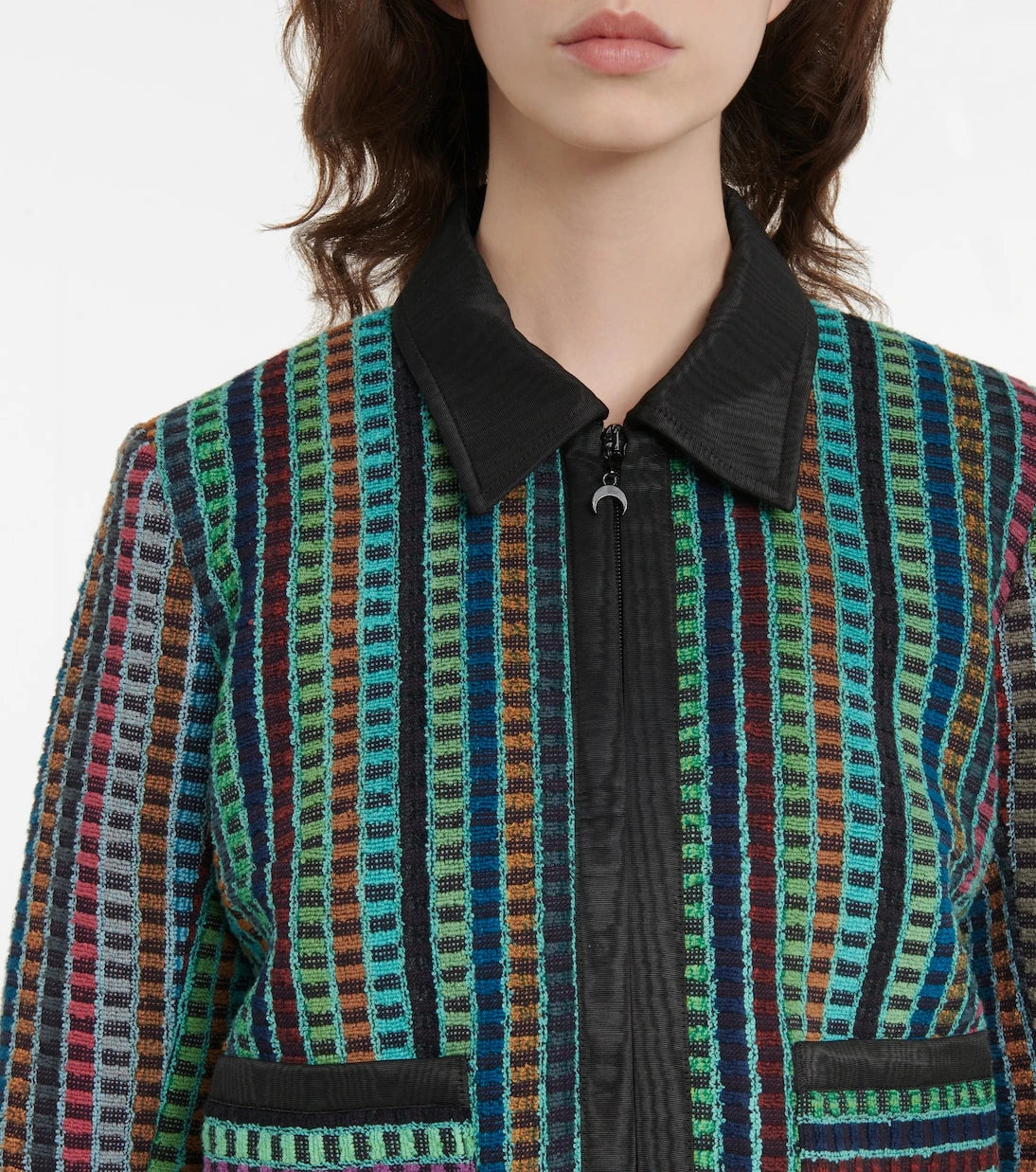 Marine Serre - Cropped cotton terry jacket