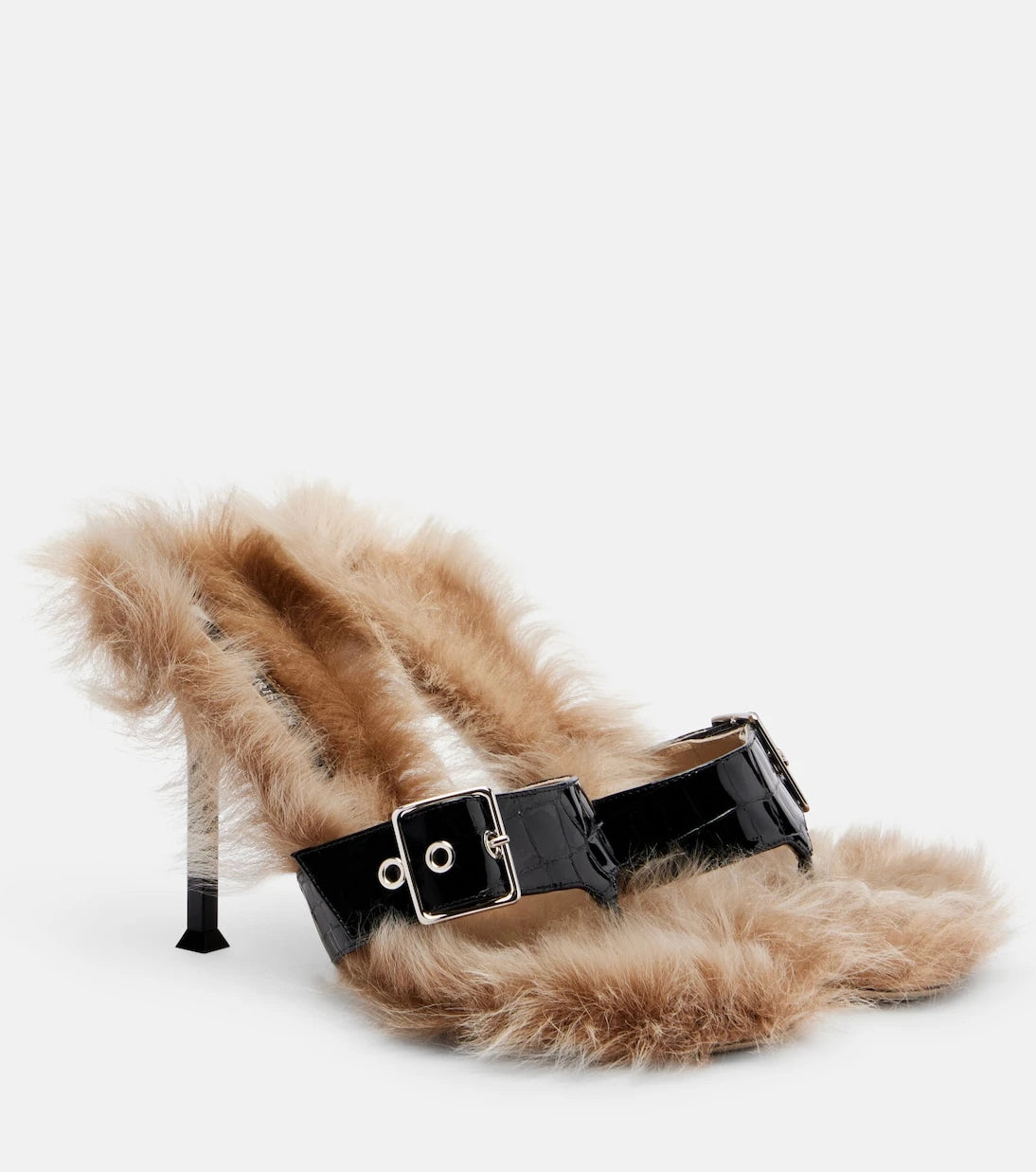 Christen - Helix 95 croc-effect leather thong sandals