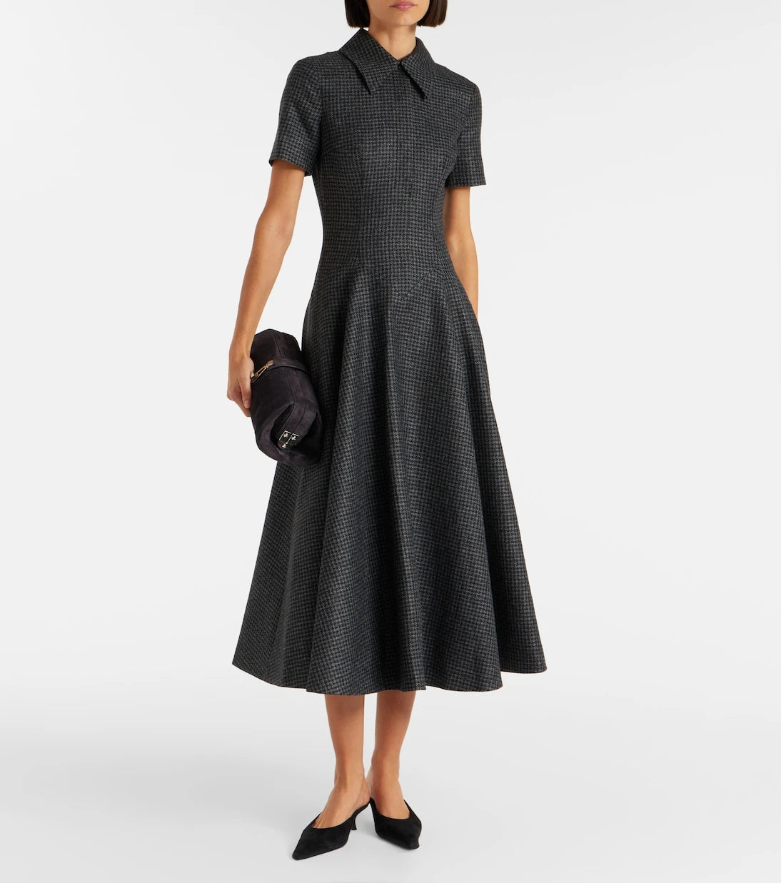 Emilia Wickstead - Jody houndstooth wool-blend midi dress