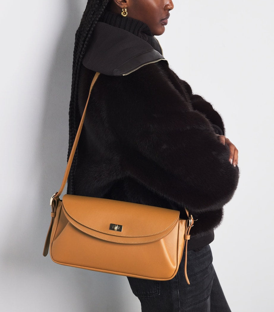 Beige Leather Crossbody Bag