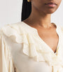 PAIGE White Silk Gemelli Blouse