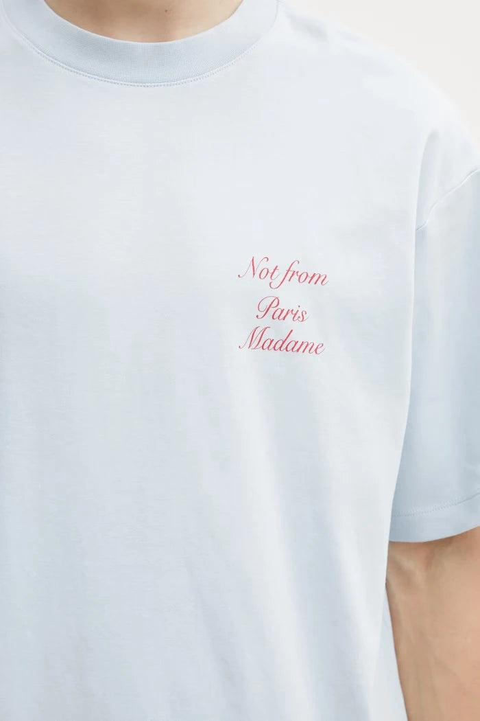 Drôle de Monsieur erkek pamuklu Le T-Shirt Slogan Calligraphy