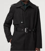 AllSaints Black Cotton-Blend Bastille Trench Coat