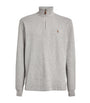Polo Ralph Lauren Grey Cotton Quarter-Zip Sweater