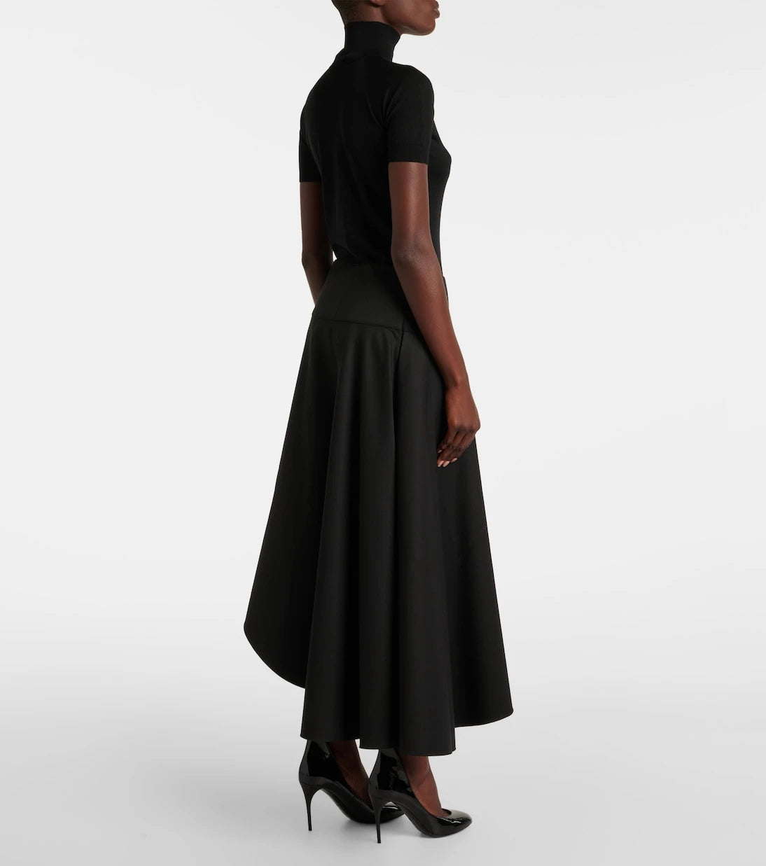 Alaïa - Asimetrik yün midi etek